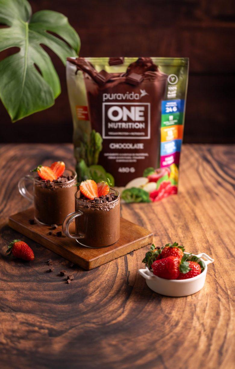 Pudding proteico de chocolate