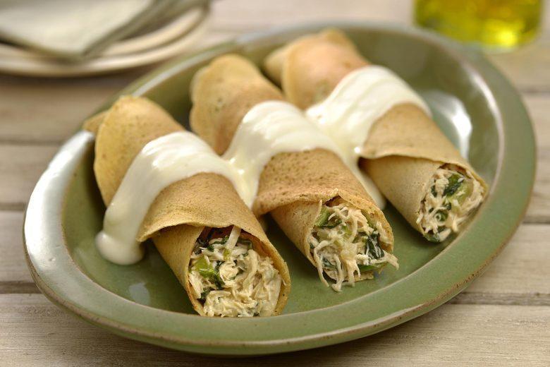 Panqueca de frango com farinha de aveia