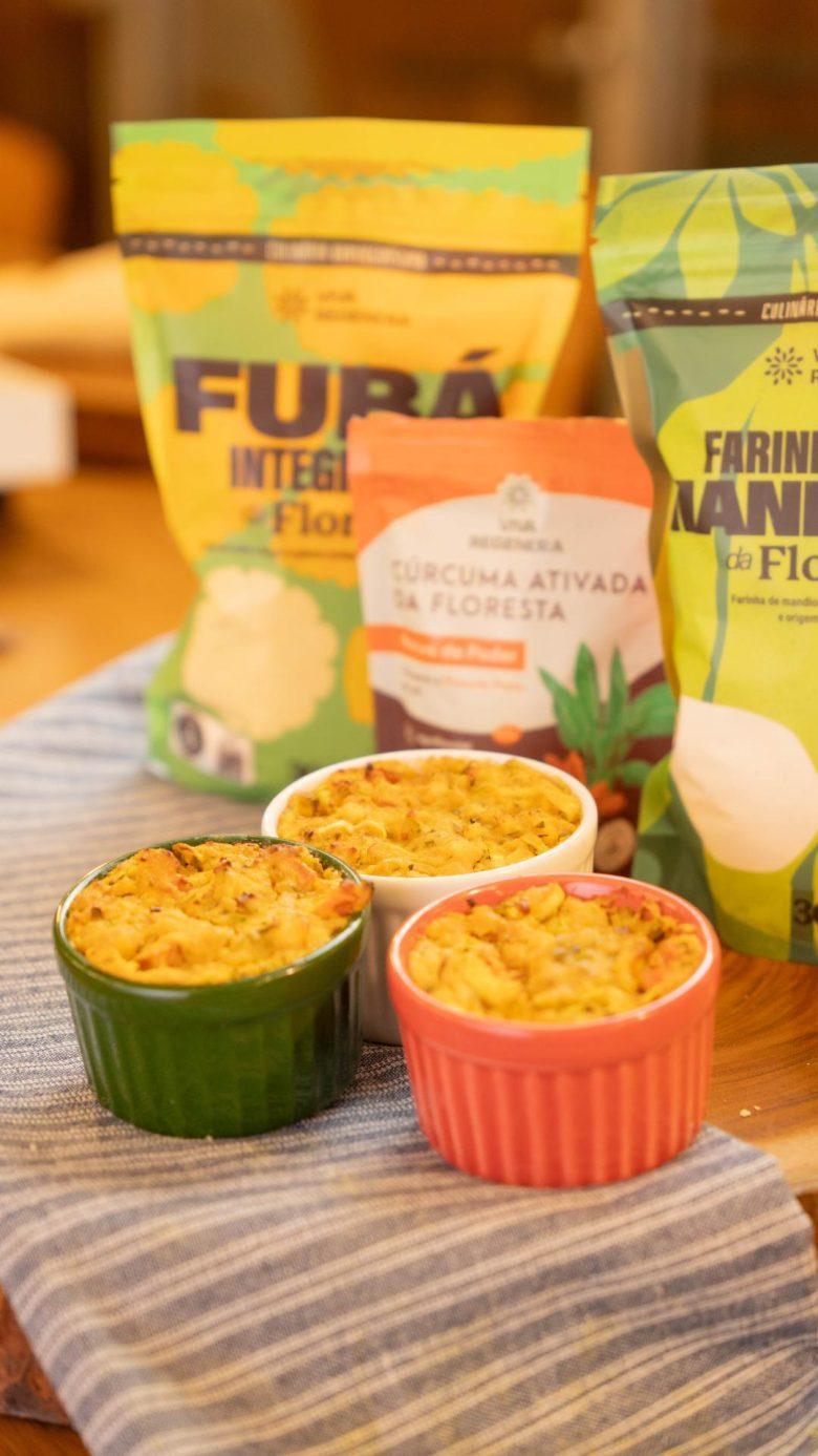 Torta de legumes com farinha agroflorestal
