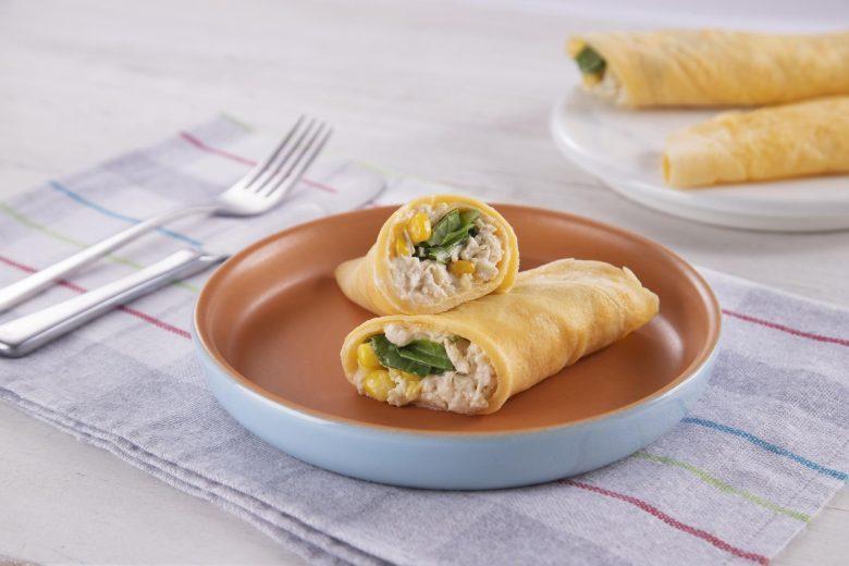 Crepioca com recheio de frango e iogurte