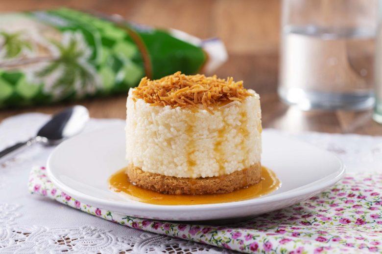 Pudim de tapioca com biscoito