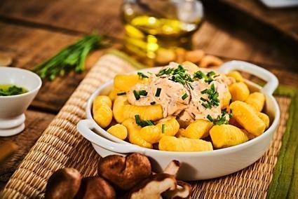 Gnocchi de mandioquinha e cream cheese