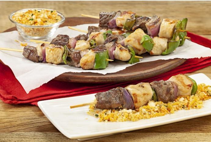 Espetinho misto de carne e frango