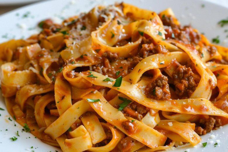Talharim ao molho de carne moída