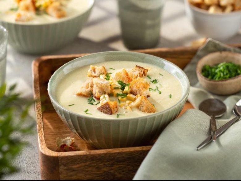 Sopa cremosa de milho (vegano)