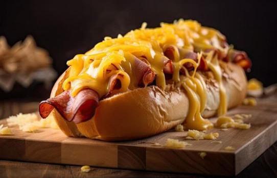 Cachorro-quente gourmet com toque de bacon