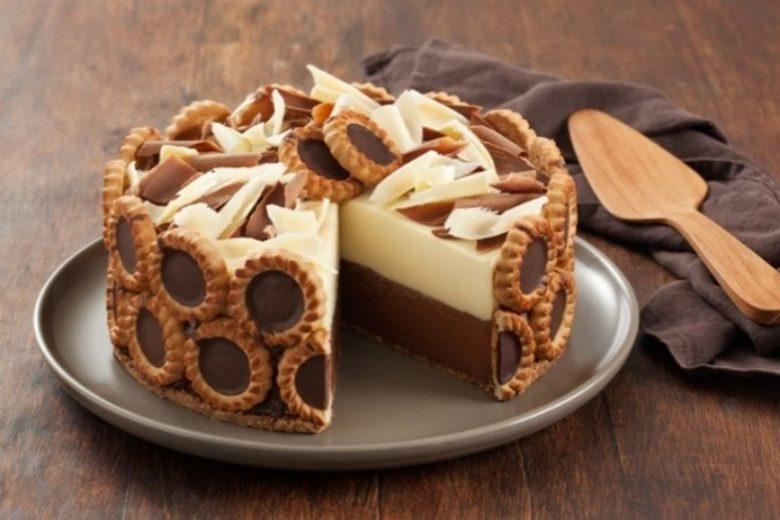 Torta mousse duo de chocolate com tortinha de chocolate