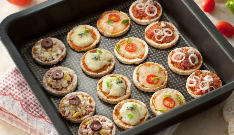 Mini pizza de arroz