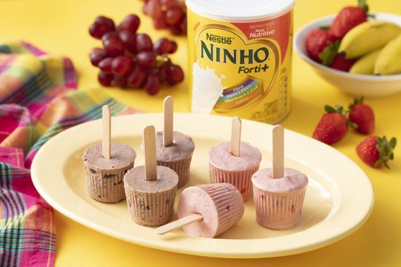 Sorvete caseiro frutado de Ninho