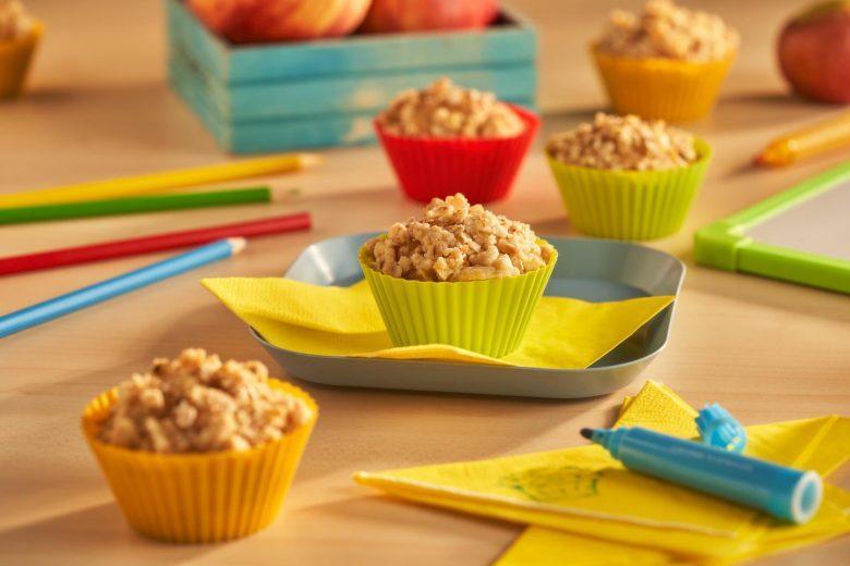 Muffin de banana, maçã e aveia