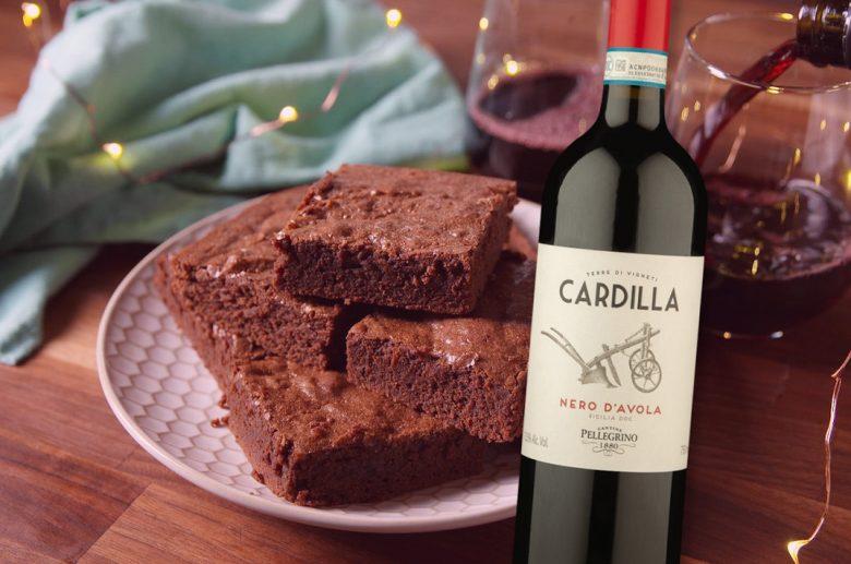 Brownie de chocolate com vinho tinto