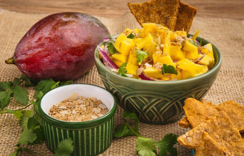 Ceviche de manga com nachos de Neston