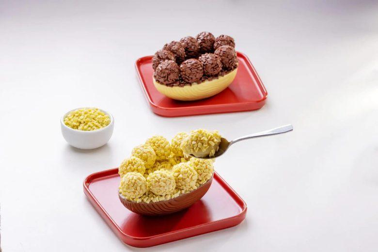 Ovo de colher brigadeiro de pistache