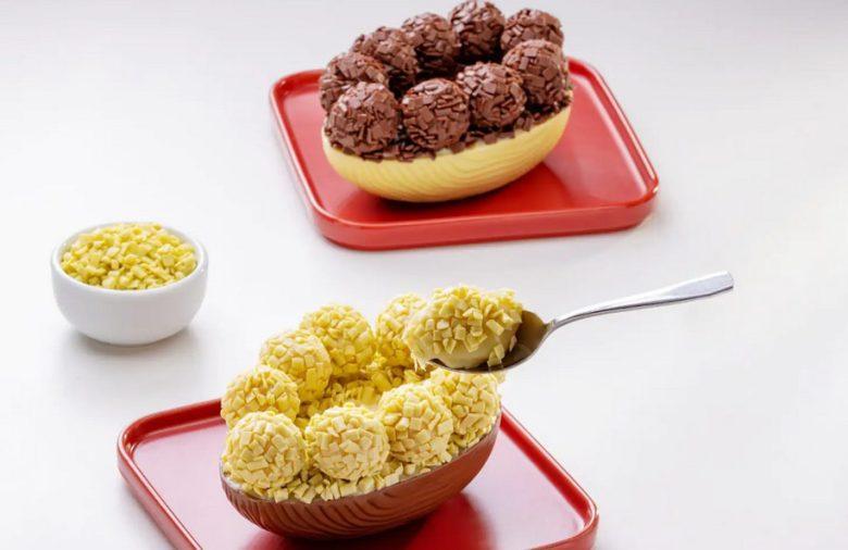 Ovo de colher sabor brigadeiro de pistache