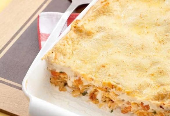 Lasanha diferente de bacalhau