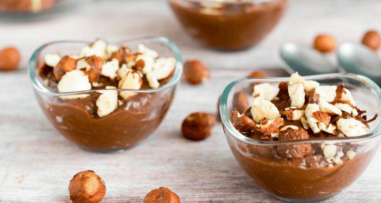 Mousse de chocolate com avelã e azeite