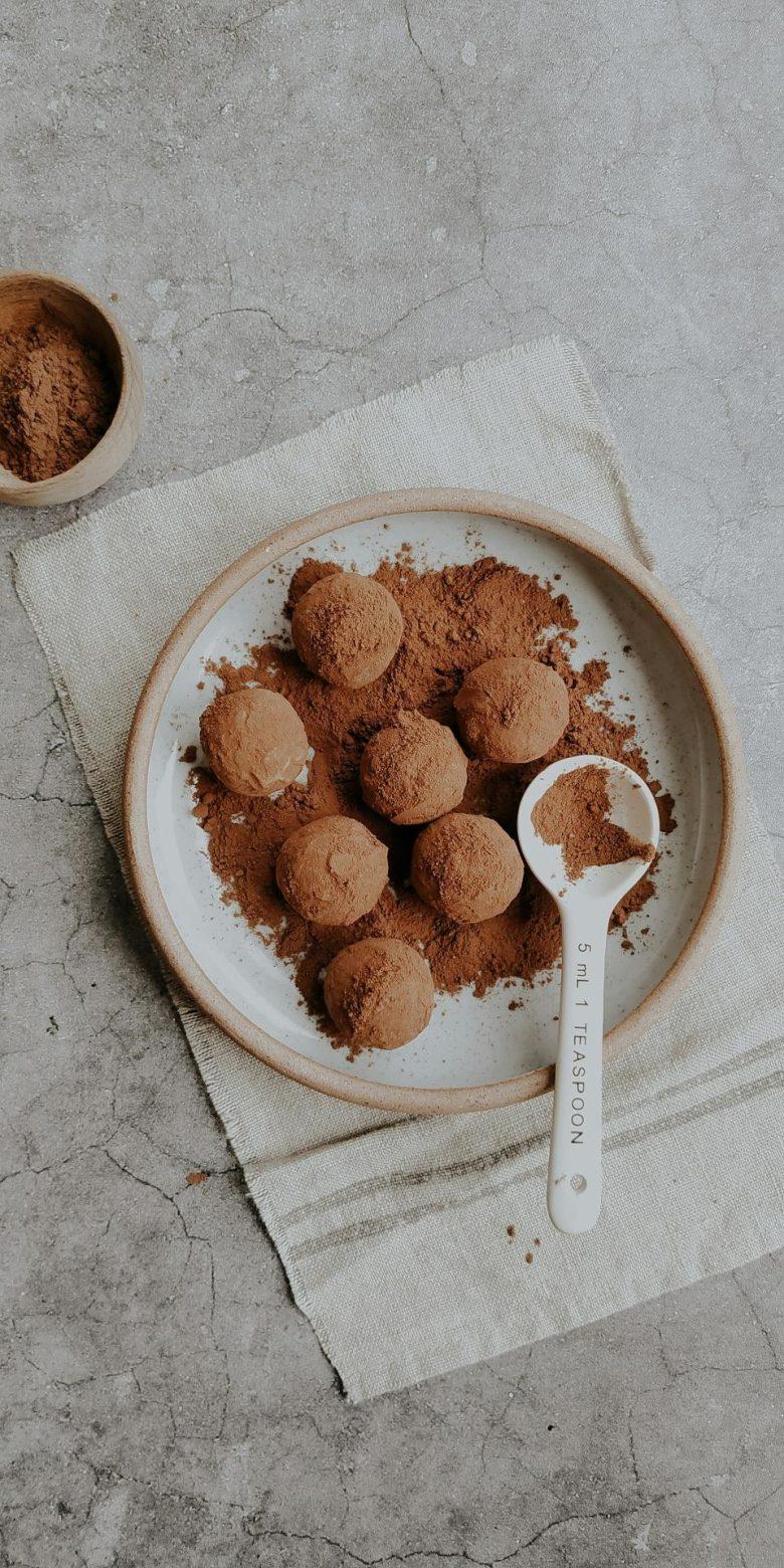 Trufa de chocolate e aveia