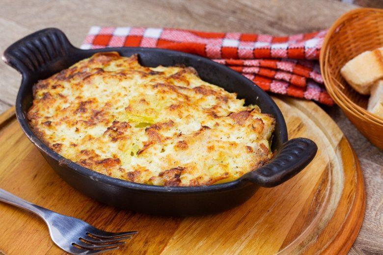 Bacalhau gratinado completo