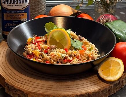 Baião de dois vegetariano