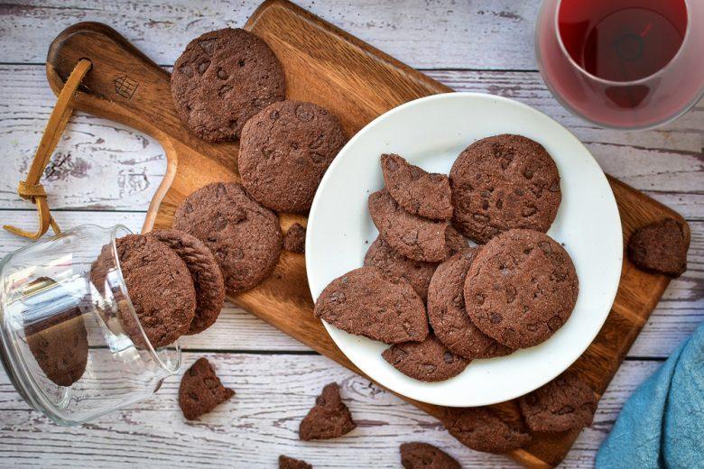 Cookie de vinho com chocolate