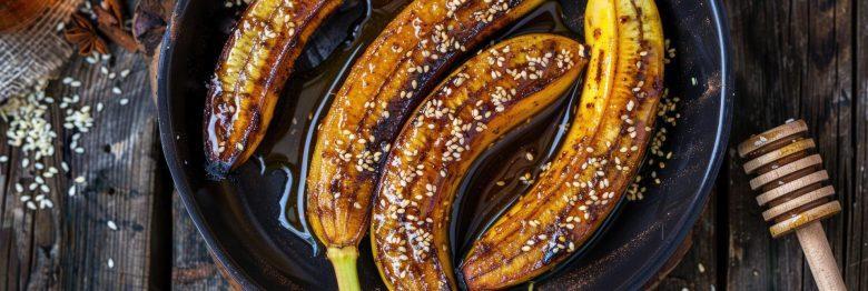 Banana assada com mel