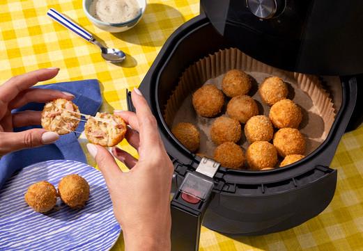Bolinho de arroz com atum na Airfryer