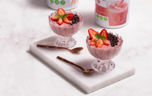 Mousse de morango proteico