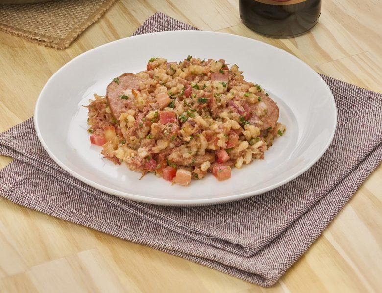 Arroz carreteiro com shoyu