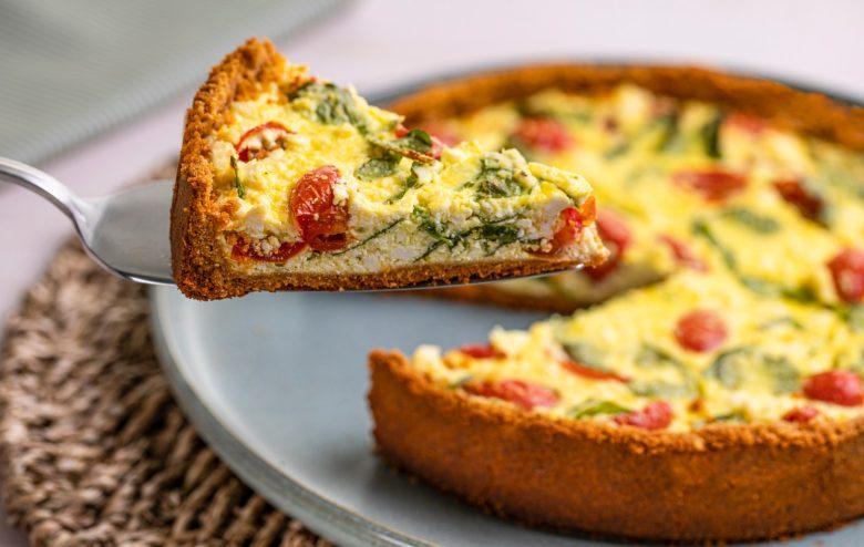 Quiche de ricota com tomate cereja