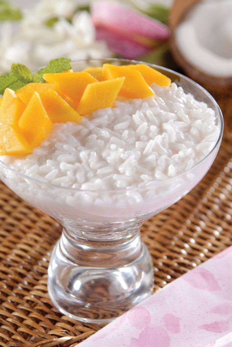Arroz doce com manga fresca