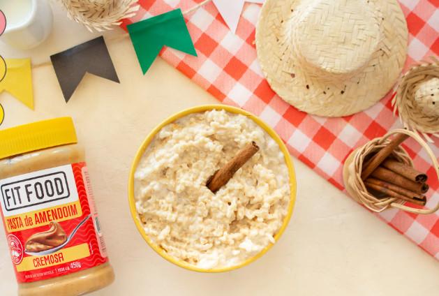 Arroz doce fit com pasta de amendoim