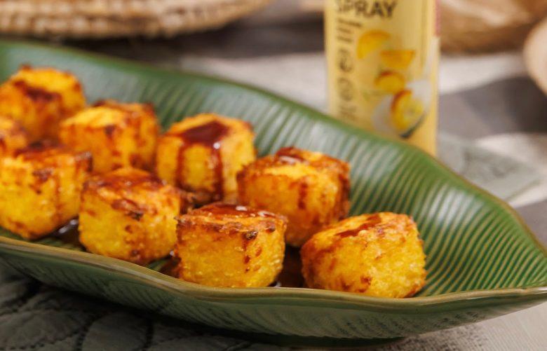 Dadinho de tapioca na fritadeira