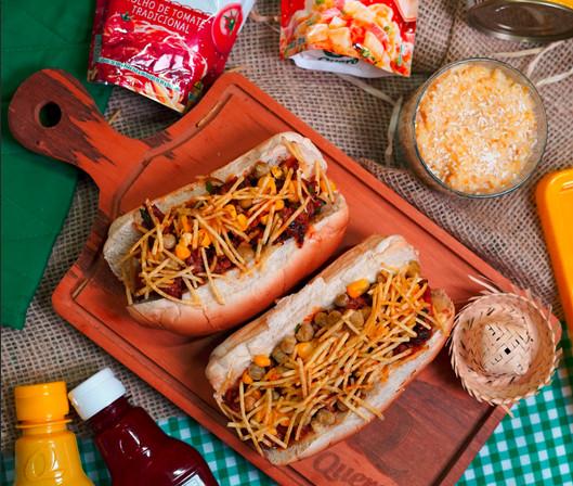 Hot dog com linguiça calabresa
