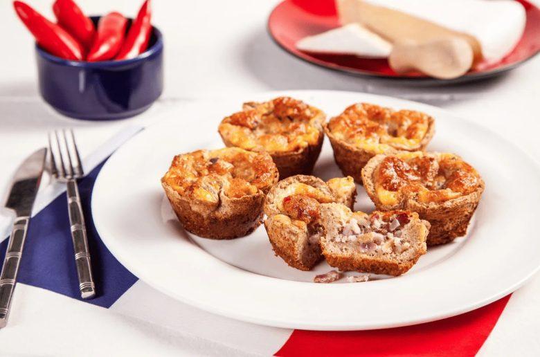 Quiche de queijo brie com bacon