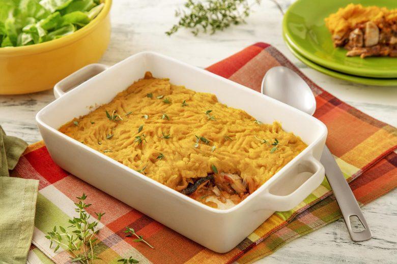 Escondidinho de abóbora com shitake