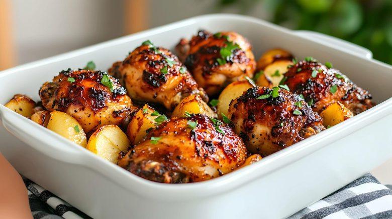 Frango assado com batatas