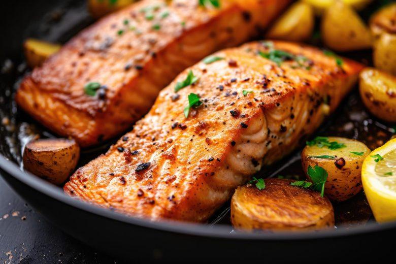 Salmão com batata na Air Fryer