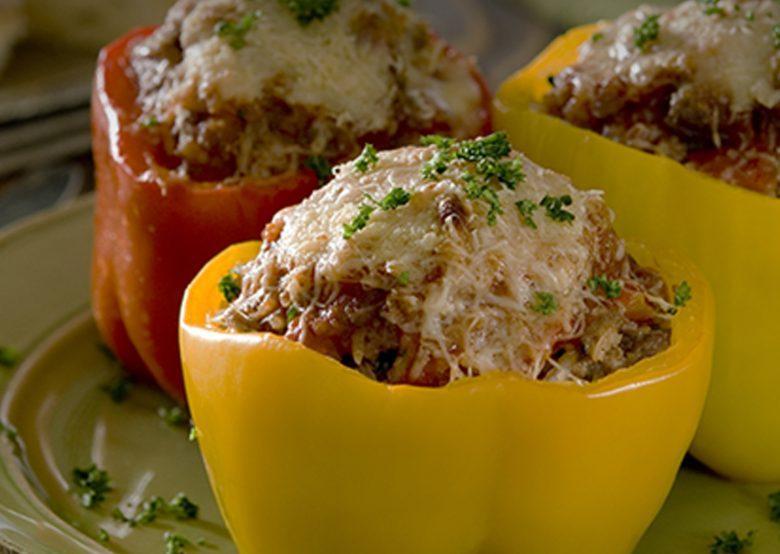Pimentão à bolonhesa gratinado
