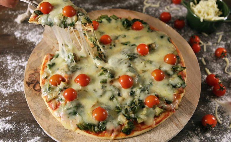 Pizza de liquidificador de brócolis