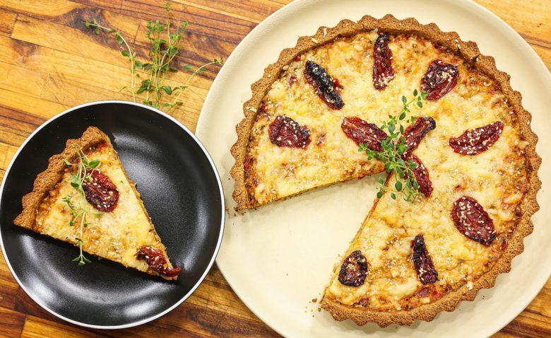 Quiche de tomate seco com abobrinha