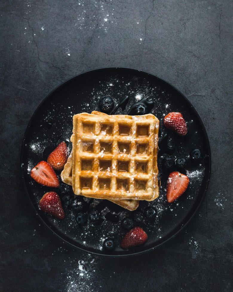 Waffle funcional de aveia, chia e banana