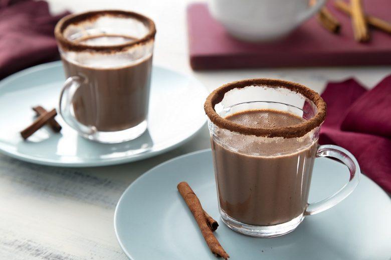Chocolate quente cremoso delicioso