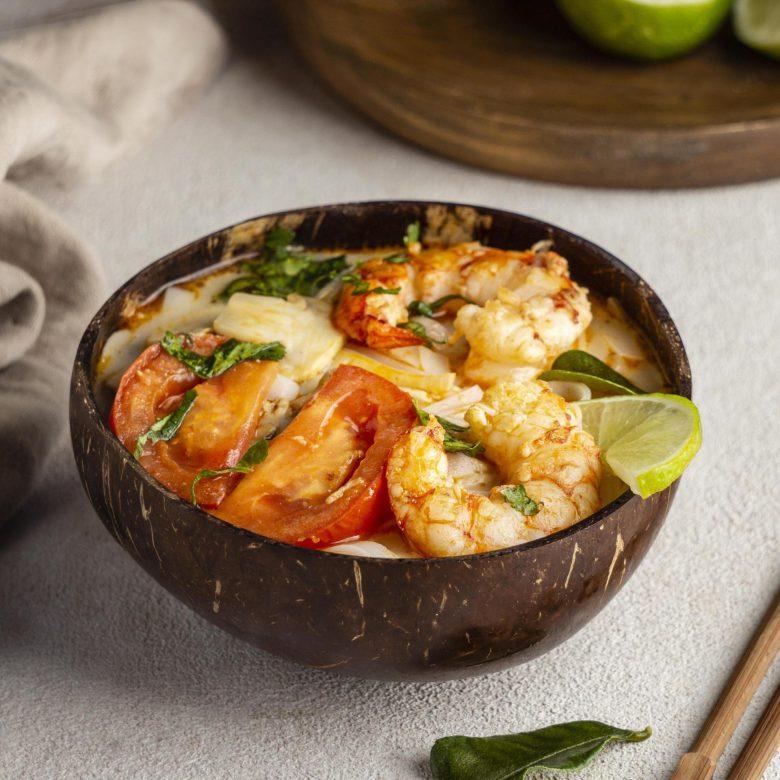 Moqueca oriental de camarão