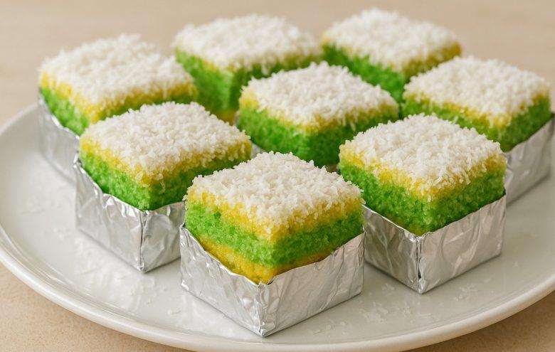 Bolo gelado verde e amarelo
