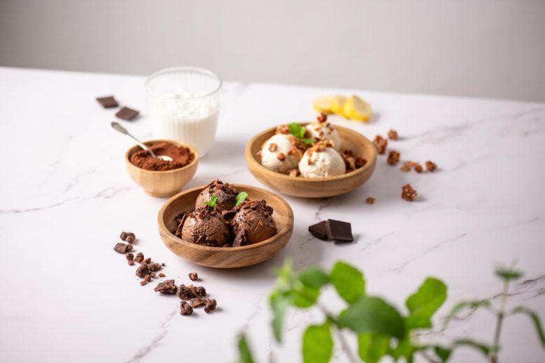 Sorvete funcional de chocolate ou banana com Whey Protein