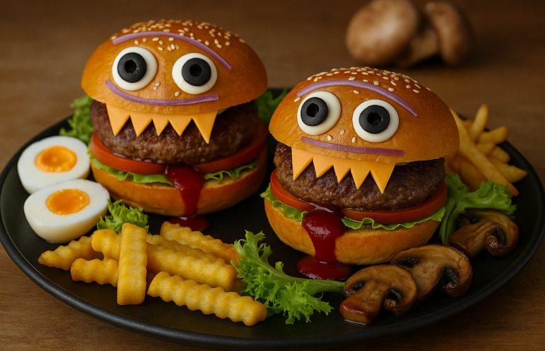 Hambúrguer monstro de Halloween