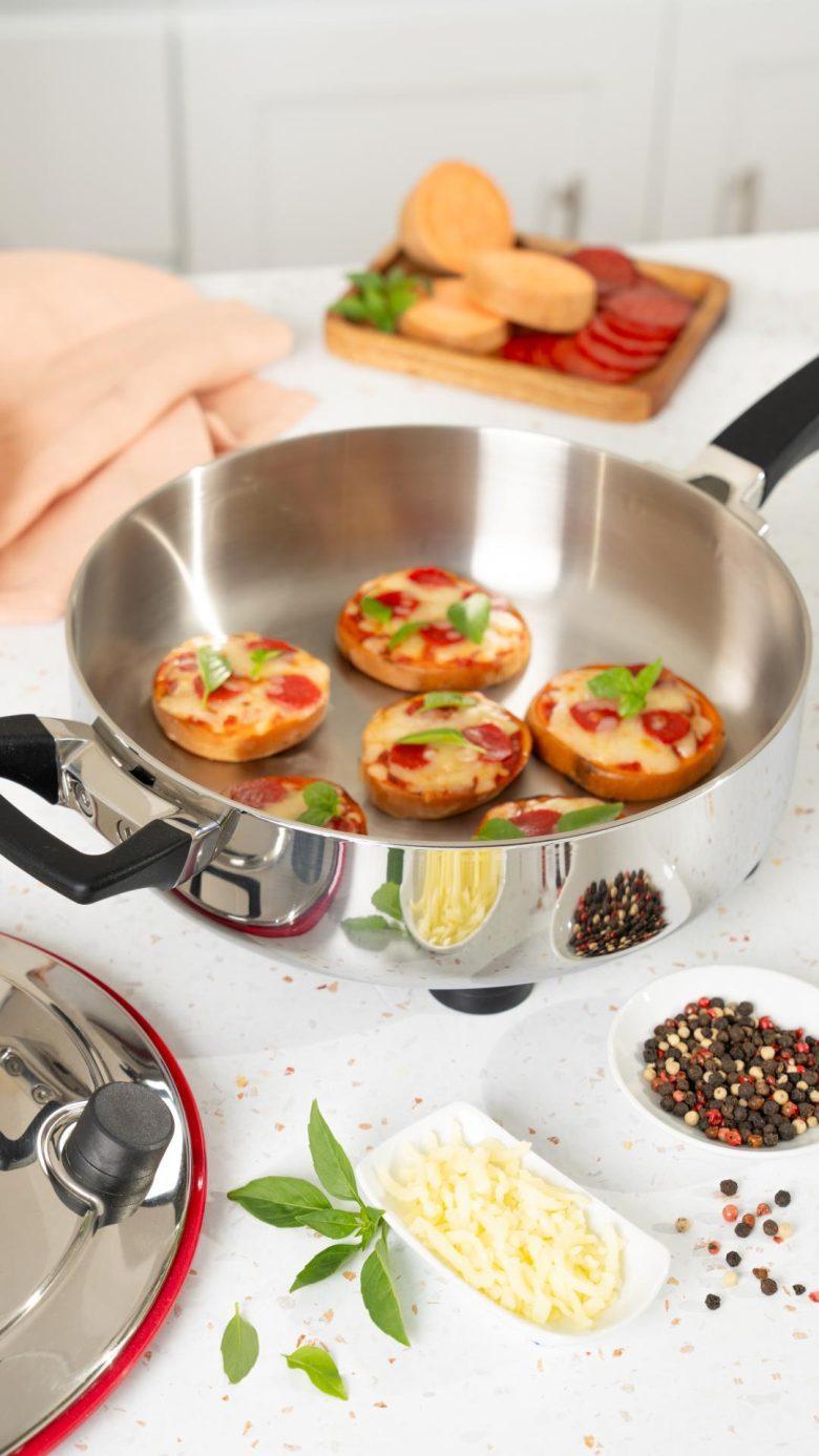 Minipizza de batata-doce