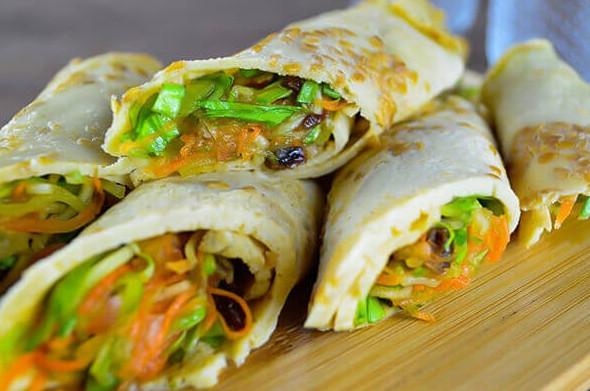 Wrap de grão de bico com linhaça