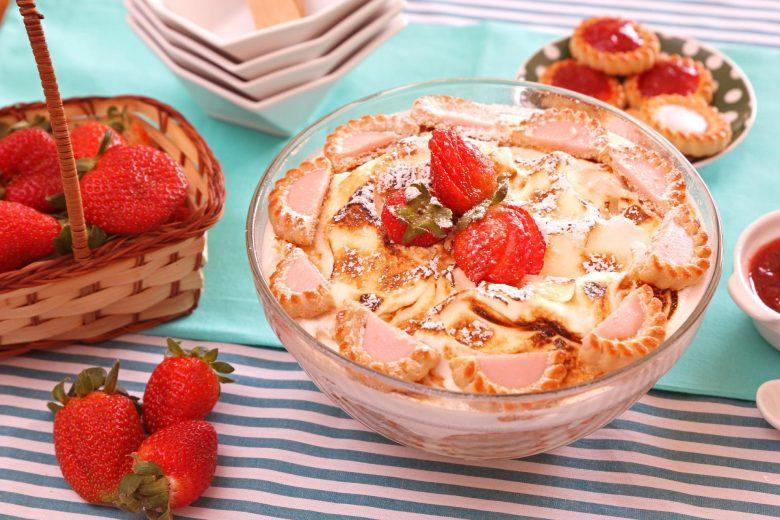 Sorvete assado com biscoito