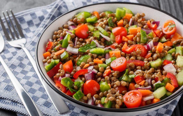 Salada de lentilha da sorte